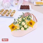 FAIRYPAGODA 6PCS Cradle-shaped Gift Box, Baby Shower Flower Basket Gift Box, Pink Companion Floral Basket, Medium Cradle Floral Basket, Baby-Shower Crib Basket Cardboard Box - Image 6