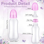 Trelaco 12 Pcs Baby Shower Bottle Chug Game, Butterfly, Purple - Image 3