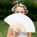 Aneco 36 Pieces Handheld Paper Fans Paper Folding Fans with Bamboos for Wedding Gift, Party, Home, DIY, White - Image 7