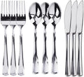 Prestee 600 Piece Plastic Silverware Set - 200 Silver Plastic Forks, Spoons and Knives - Heavy-Duty Utensils - Reusable and Disposable Cutlery Set for Weddings, Thanksgiving, and Christmas Parties by Prestee
