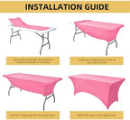 10-Pack 6ft Spandex Table Covers for Rectangle Standard Folding Tables - Wrinkle Resistant Stretch Tablecloths - Ultimate Fitted Table Protector for Parties, Banquet, Wedding - Image 5