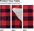 Hiasan Checkered Tablecloth Rectangle 70 x 90 Inch, Black and Red - Image 3