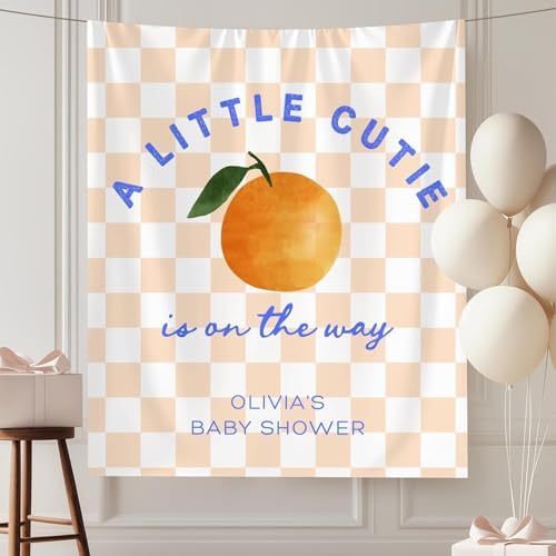 Little Cutie Baby Shower Banner Citrus Orange Theme A Little Cutie on the Way Sign Checkered Tangerine Backdrop Cute Baby Sprinkle Party Tapestry Sweet Gender Reveal Decorations Photo Prop by Unknown