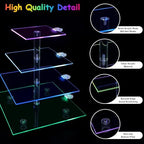 Rechargeable LED Cupcake Stand for 50 Cupcakes, 7 Colors Light Clear Cupcake Holder, 4 Tier Cupcake Tower, Acrylic Dessert Table Display Set for Weddings, Christmas, Birthday, Parties - Image 6