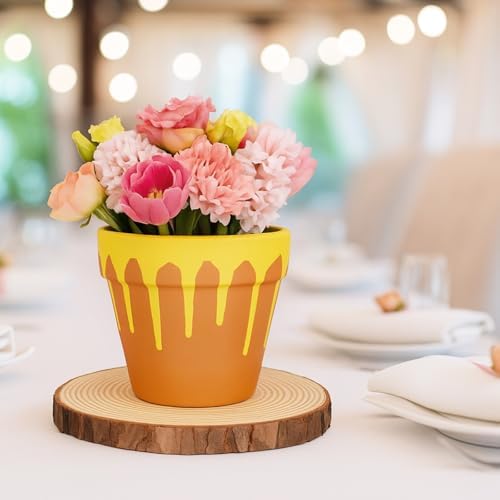 Yungyan 6 Pcs Wood Slices for Centerpieces and 6 Pcs Honey Pots - Image 6