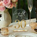 Crystal Clear Acrylic Wedding Table Numbers 1-30 Set, Self-Standing Modern Arched Signs for Reception Seating, Anniversary & Bridal Shower, Elegant Wedding Decor (5x7 Inches) by Ourholiday