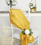 fani 60 PCS Satin Chair Sashes, 7x78 Inch, Gold - Image 5
