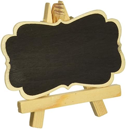 FASHIONCRAFT Natural Wood Easel and Blackboard Placecard Holder (15) by FASHIONCRAFT