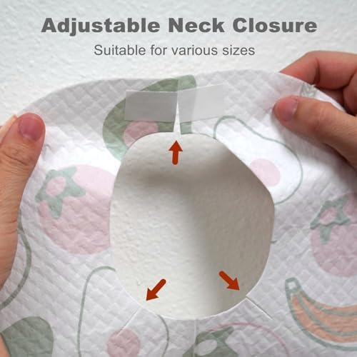 SUNVENO Disposable Baby Bibs with Crumb Catcher Pocket, Leakproof Liner, Adjustable Adhesive Tabs, Individually Wrapped - Image 5