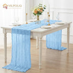 12Pack Light Blue Cheesecloth Table Runner 10FT Wedding Party Decor - Image 7