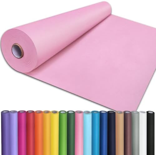 PerkHomy 24" x 2,400" (200') Light Pink Kraft Paper Roll for Craft Bulletin Board Paper Art Table Covering Crafting Gift Wrapping Bouquet Packing Parcel 80GSM 55LB (Light Pink, 24" x 200') by PerkHomy