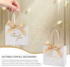 100Pcs Small Thank You Gift Bags With Handles White Gold Gift Bags Bulk - Image 4