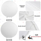 Renaiss 7.2x7.2ft White Golf Round Backdrop Covers for Photography, 3D Printing, Baby Shower, Birthday, Sports Club Events, Party Decors, Arch, Photo Booth Props - Image 7