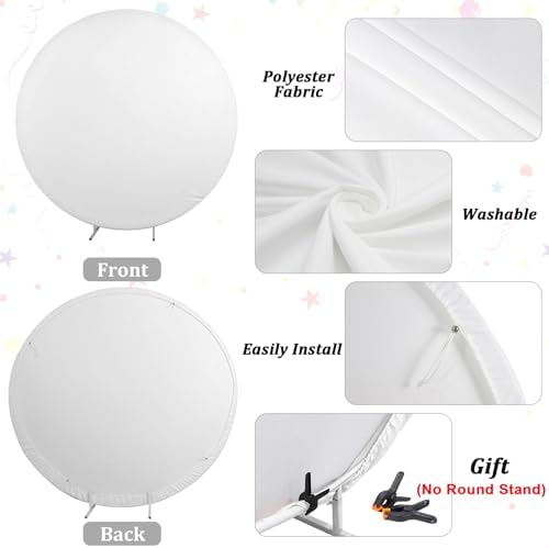 Renaiss 7x7ft White Golf Round Backdrop Covers for Photography, 3D Printing, Baby Shower, Birthday, Sports Club Events, Party Decors, Arch, Photo Booth Props - Image 7