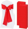 60 PCS Red Satin Chair Sashes, 7 x 108 Inch by REWOMC