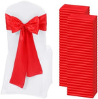 60 PCS Red Satin Chair Sashes, 7 x 108 Inch by REWOMC