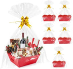 EVELOMO 6 Pack Empty Gift Baskets to Fill - 12" x 10" Large Baskets for Gifts Empty, Sturdy DIY Gifts Baskets Sets with 500g Crinkle Cut Papers for Birthdays Weddings Parties and Holidays (Red) by EVELOMO