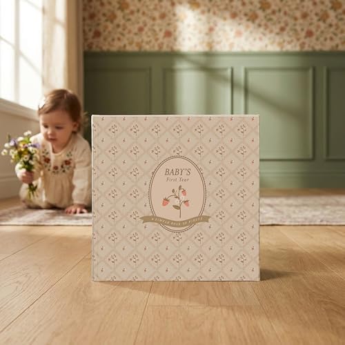 Lucy Darling Cottage Floral Baby Memory Book – First Year Journal, 5-Year Milestone Scrapbook & Photo Album – Keepsake for Baby Boy or Girl – Ideal Gift - Image 4