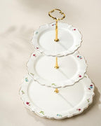 3 Tier Cupcake Stand, Ceramic Tiered Serving Stand - Image 3