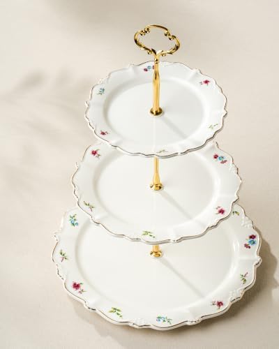 3 Tier Cupcake Stand, Ceramic Tiered Serving Stand - Image 3