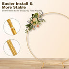 Chamvis Metal Round Balloon Arch Kit, 7.2ft (2.2m) Golden Round Arch Stand Kit: Garden Plants Vines Climbing Frame for Wedding Birthday Photo Background Party Supplies Decorations - Image 3