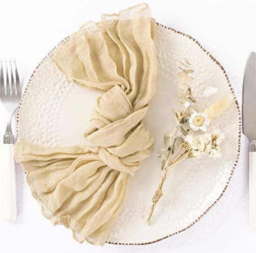 DeZerlor Champagne Washable Cheesecloth Napkins Set of 50 for Party - Image 4
