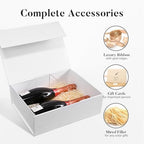 LIFELUM White Magnetic Gift Box for Wedding Presents, 14"x8.5"x4.5" - Image 5