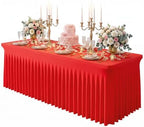 Red Spandex Tablecloth for 8FT Rectangle Tables, Table Skirt by Baoszty