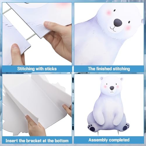 Leinuosen 3 Pcs Large Winter Arctic Animal Party Stand Decor Set 23"-35" - Image 7
