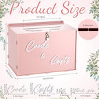 BreezeHug 14" Pink Acrylic Wedding Card Box with Lock & 3D Letters - Image 2