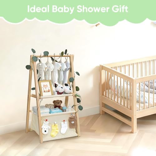 Okydoky Wooden Baby Shower Crate Gift Basket Double Layer Storage - Image 5