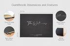 Personalized Foil Wedding Guest Book - 11.5 x 8.5 Custom Black Colored Guestbook with Customizable First Last Name Date Cover, Instant Photo Book for Sign in at Reception Baby Bridal Shower Party - Image 2