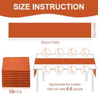 10 Pack 10ft Terracotta Chiffon Table Runners Wedding Table Runner Sheer Romantic Tulle Table Runner for Christmas Wedding Bridal Tea Party Baby Shower Birthday Party Table Decorations(120 x 12 in) - Image 2