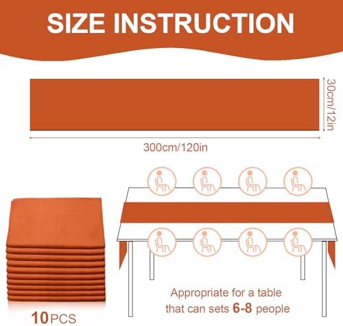 10 Pack 10ft Terracotta Chiffon Table Runners Wedding Table Runner Sheer Romantic Tulle Table Runner for Christmas Wedding Bridal Tea Party Baby Shower Birthday Party Table Decorations(120 x 12 in) - Image 2