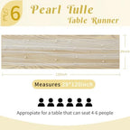Pearl Table Runner Tulle Gauze Sheer Wedding Party Home Decor - Image 3