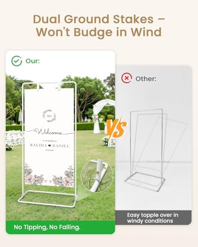 White 2Pack Wedding Welcome Sign Stand White Easel Stand for Sign Poster - Image 3