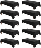 VidaFete Classic Series 10 Pack 60x120inch Black Rectangle Tablecloth by VidaFete