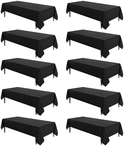 VidaFete Classic Series 10 Pack 60x120inch Black Rectangle Tablecloth by VidaFete