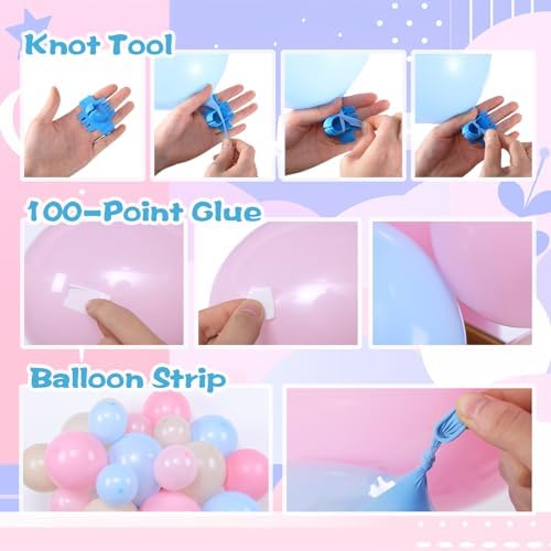 Bear Baby Shower Decorations, 185 Balloon Kit,Pink, Blue, Tea White - Image 6