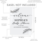 Andaz Press 16"X20" White Personalized Acrylic Baby Shower Welcome Sign, Gender Neutral Large Custom Welcome Baby Shower Sign For Easel Stand, Rustic Laurel Leaves Acrylic Baby Shower Sign - Image 5