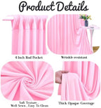 20ft x 10ft Pink Backdrop Curtains, 4 Panels Baby Pink Drapes for Backdrop - Image 5
