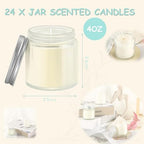 ACITHGL 24 Pcs 4oz Mini Mason Jar Candles Small Lavender Scented Candles Bulk Aromatherapy Ideal Souvenir Favors for Wedding Birthday Party (Silver, 24) - Image 2