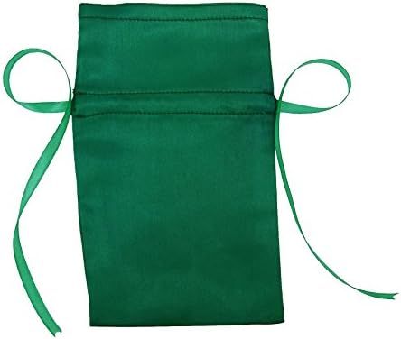 Darling Souvenir 50 Satin Drawstring Gift Pouch Small Wedding Party Favors Bag - 8" x 10" inches Baby Shower Thank You Pouches- Emerald Green - Image 2