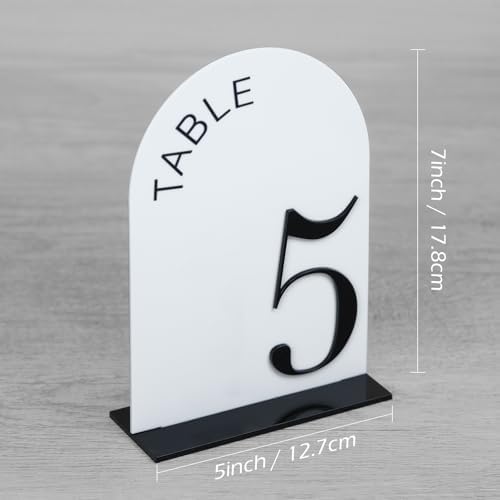 White Arch Wedding Table Numbers 1-10 with Stands - Image 2