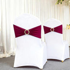 Burgundy Chair Sashes 50 Pack with Gold Buckle Slider, Spandex Wine Red Chair Bands Bows for Folding Chairs Wedding Party Banquet Décor - Image 4