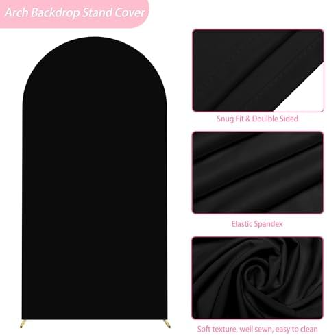 Putros Arch Backdrop Stand and Cover Set, 6.6ft Arch Stand with Black Cover - Image 4