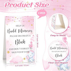 Wonderjune 147 Pcs Baby Shower Blocks Decorate Game Kit, Pink Elephant - Image 4