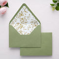 PONATIA A7 Euro Flap Gold Foil Liner Envelopes, Sage Green5x7 Envelopes by ponatia