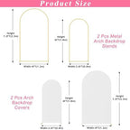 Putros Arch Backdrop Stand and Cover Set of 2, Arch Stand with White Cover - Image 2