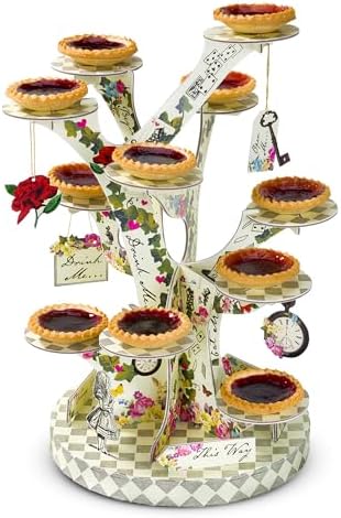 Talking Tables Alice in Wonderland Cupcake Cake Stand | Mad Hatter Themed Afternoon Tea Party Decorations | Table Centrepiece for Weddings, Baby Showers and Bridal Parties or Onederland 1st Birthdays by TalkingTables